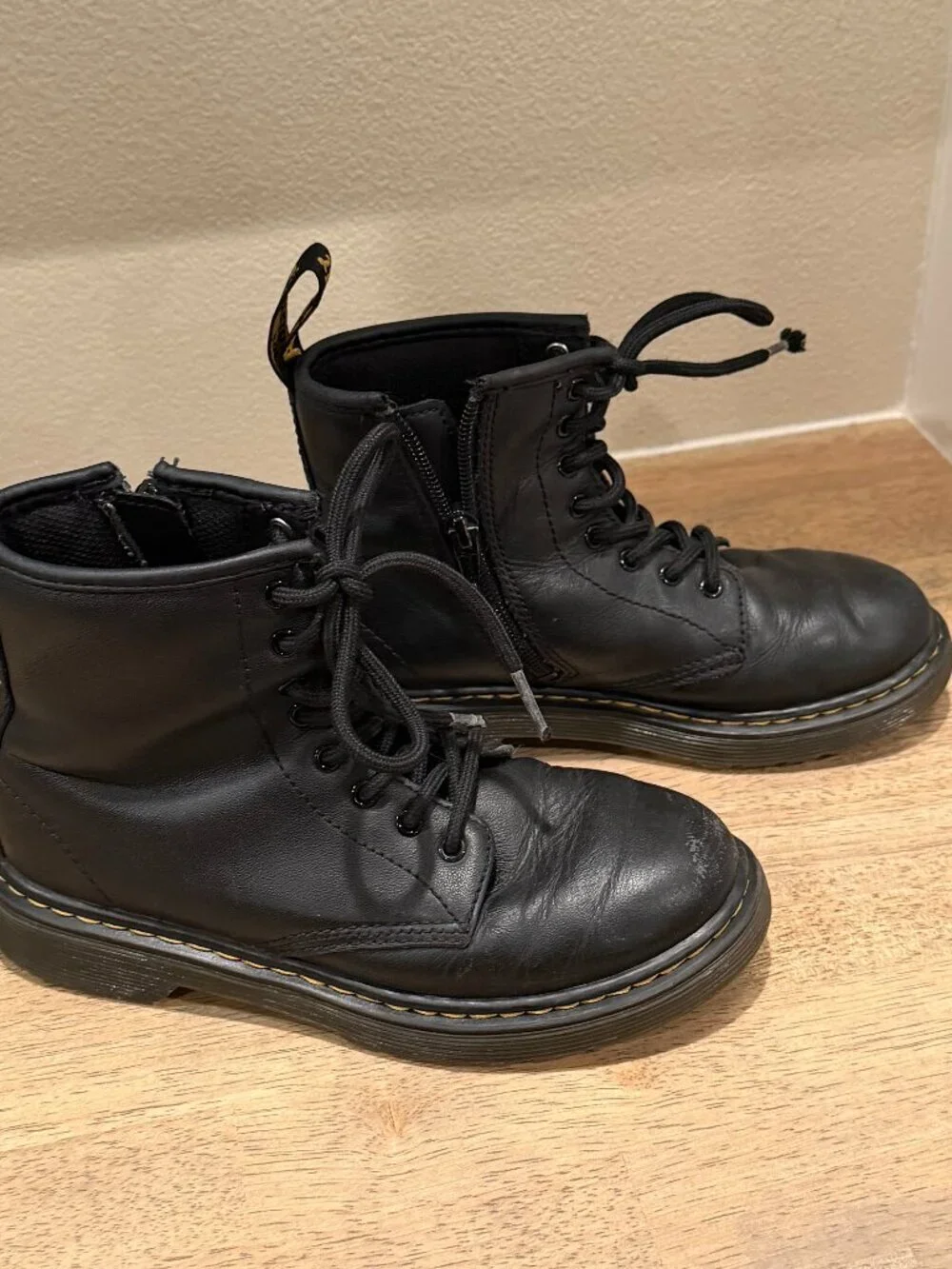 Dr. Martens Kids 1460 Softy T Black Leather Boots - Size 1 Little Kid